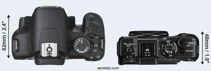 Compare 450D versus G12 top