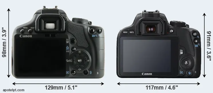 Comparison 450D or SL1 rear