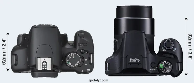 Compare 450D versus SX520 top
