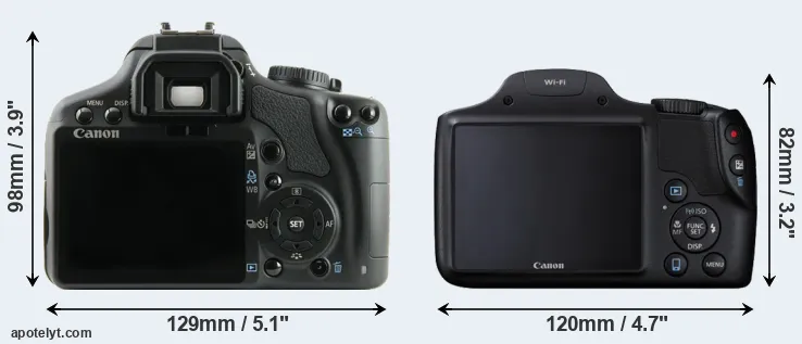 Comparison 450D or SX530 rear