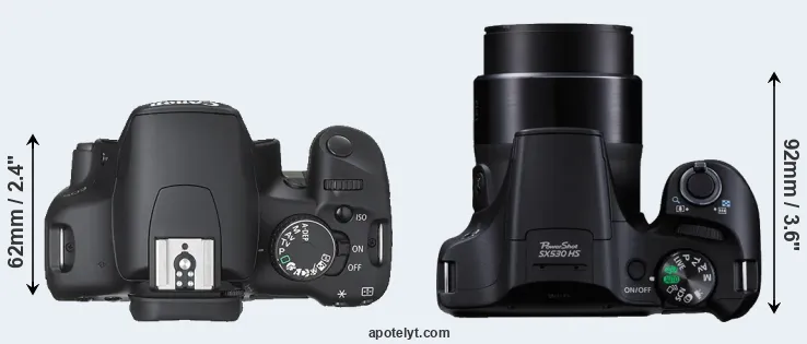 Compare 450D versus SX530 top