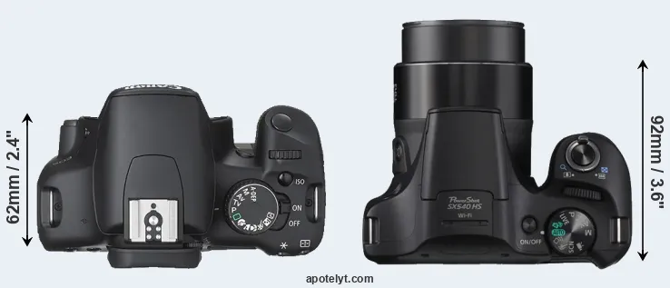 Compare 450D versus SX540 top