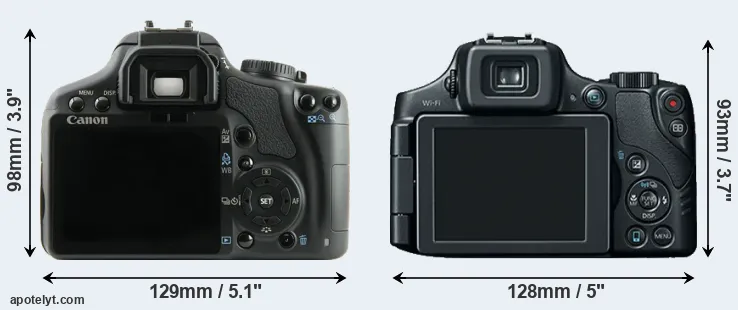 Comparison 450D or SX60 rear