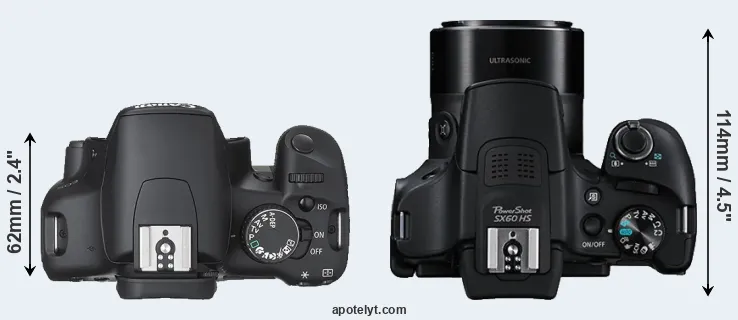 Compare 450D versus SX60 top