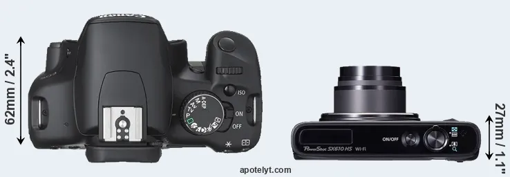 Compare 450D versus SX610 top