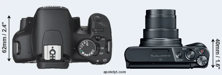 Compare 450D versus SX740 top