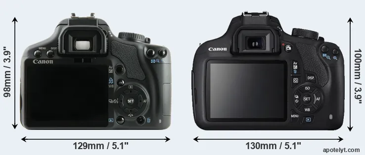 Comparison 450D or T5 rear
