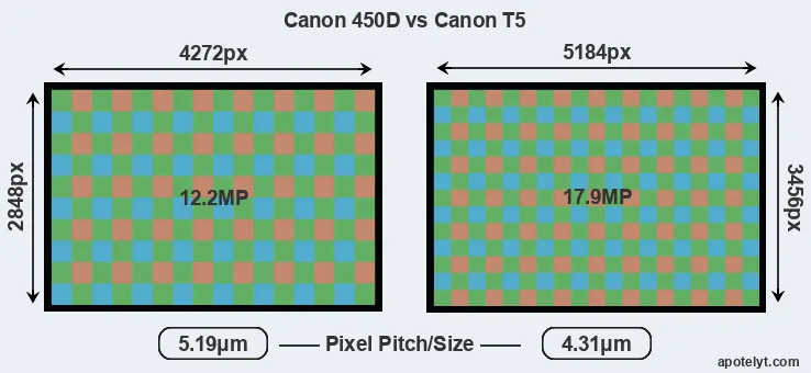 450D versus T5 MP