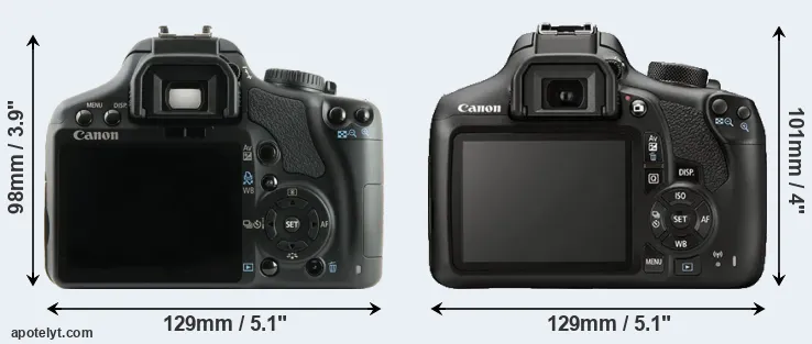 Comparison 450D or T6 rear