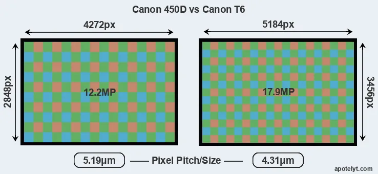 450D versus T6 MP