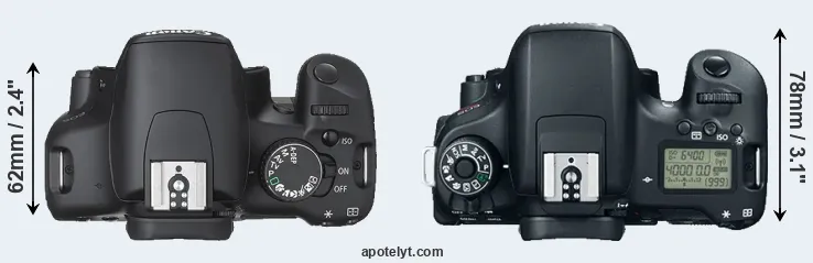 Compare 450D versus T6s top