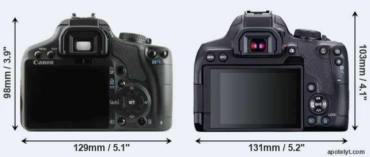 Comparison 450D or T8i rear