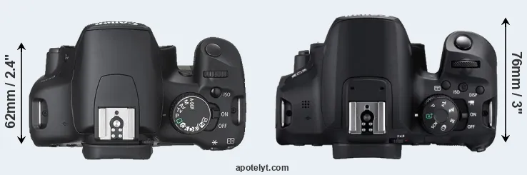 Compare 450D versus T8i top
