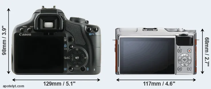 Comparison 450D or X-A5 rear