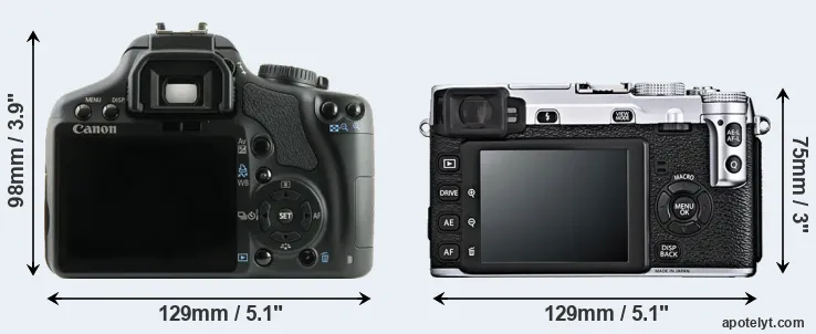 Comparison 450D or X-E1 rear