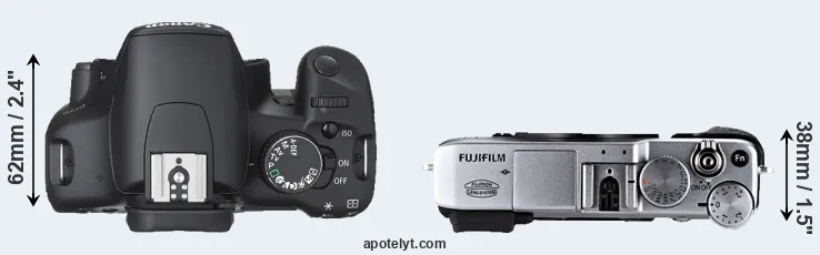 Compare 450D versus X-E1 top