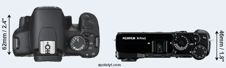 Compare 450D versus X-Pro2 top