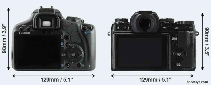 Comparison 450D or X-T1 rear