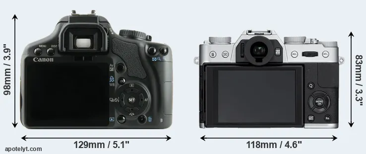 Comparison 450D or X-T10 rear