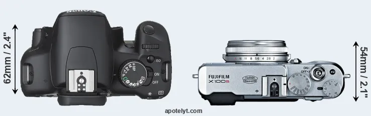 Compare 450D versus X100S top