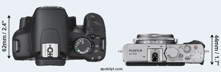 Compare 450D versus X70 top