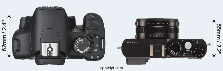 Compare 450D versus D-LUX Typ 109 top