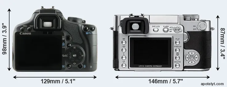 Comparison 450D or Digilux 3 rear