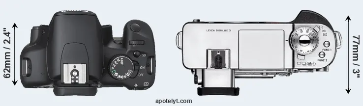 Compare 450D versus Digilux 3 top