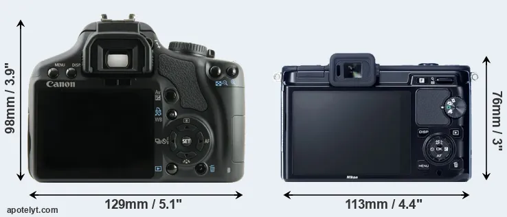 Comparison 450D or V1 rear