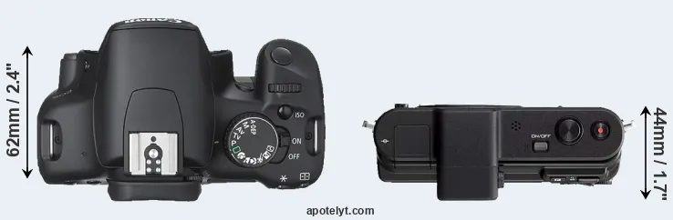Compare 450D versus V1 top