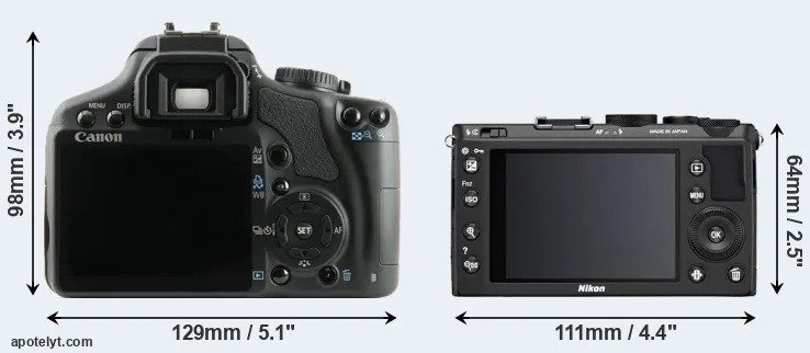 Comparison 450D or Coolpix A rear