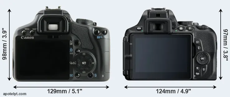 Comparison 450D or D5600 rear
