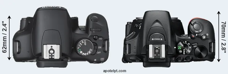 Compare 450D versus D5600 top