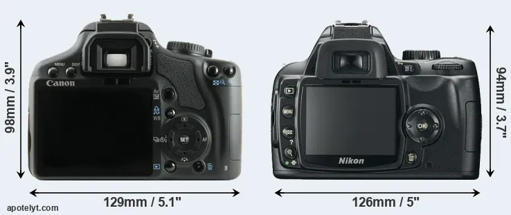 Comparison 450D or D60 rear