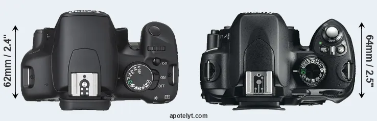 Compare 450D versus D60 top