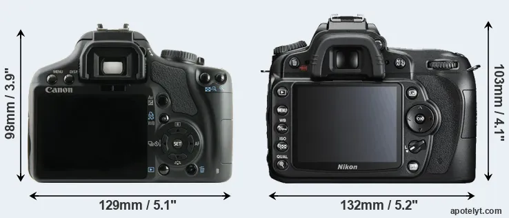 Comparison 450D or D90 rear