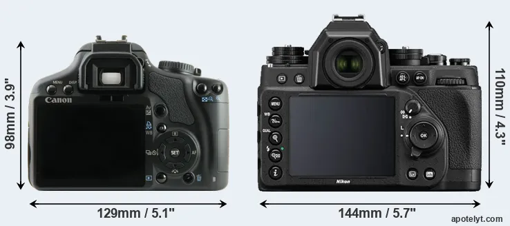 Comparison 450D or Df rear