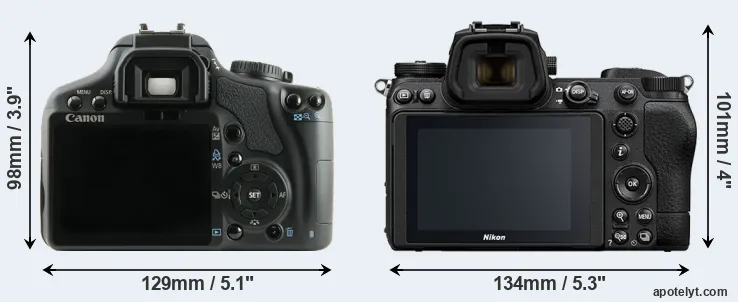 Comparison 450D or Z6 II rear