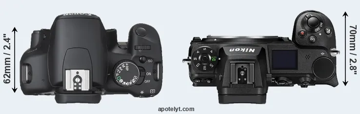 Compare 450D versus Z6 II top
