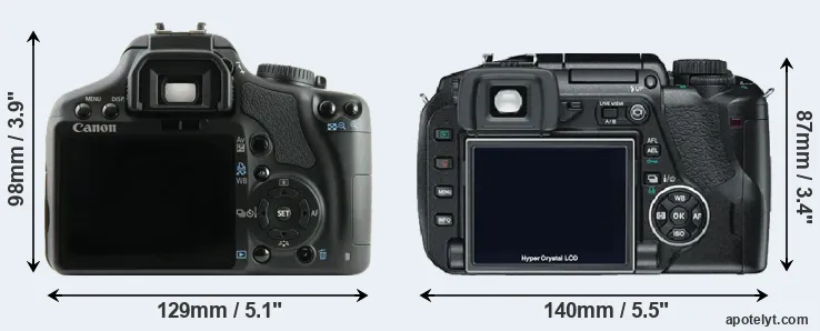 Comparison 450D or E-330 rear