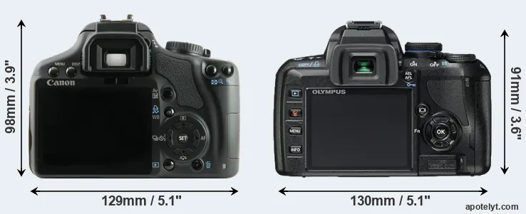 Comparison 450D or E-450 rear