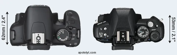 Compare 450D versus E-450 top