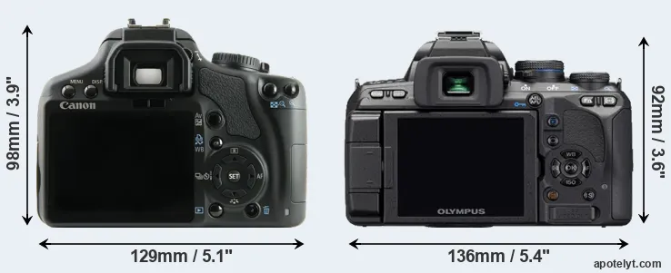 Comparison 450D or E-510 rear