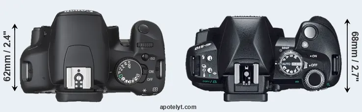 Compare 450D versus E-510 top