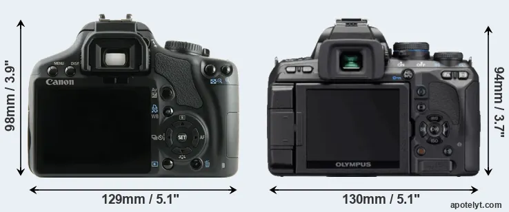 Comparison 450D or E-620 rear