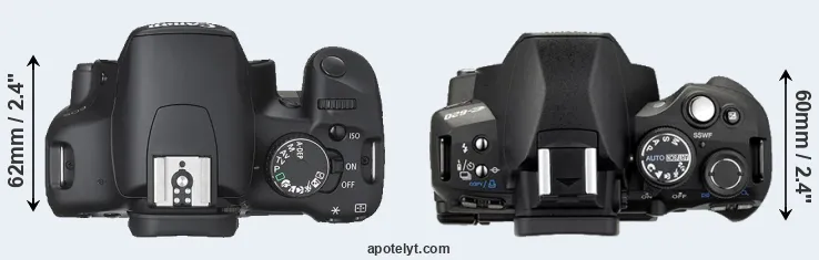 Compare 450D versus E-620 top