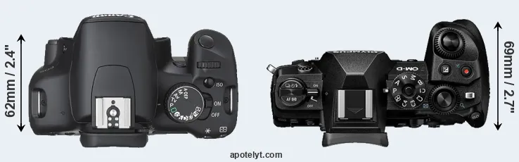 Compare 450D versus E-M1 III top