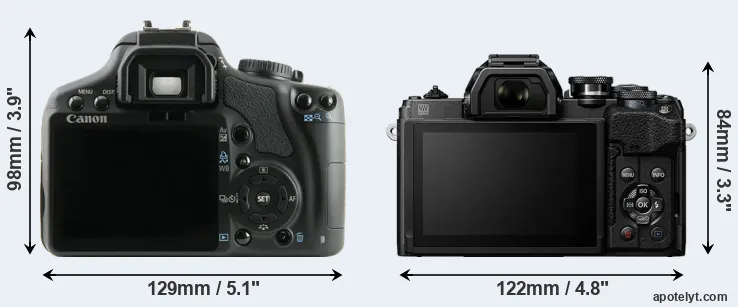 Comparison 450D or E-M10 IV rear