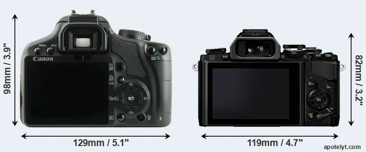 Comparison 450D or E-M10 rear