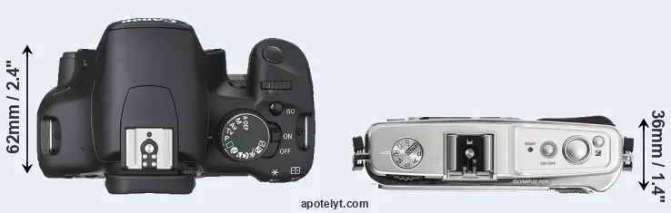 Compare 450D versus E-P1 top
